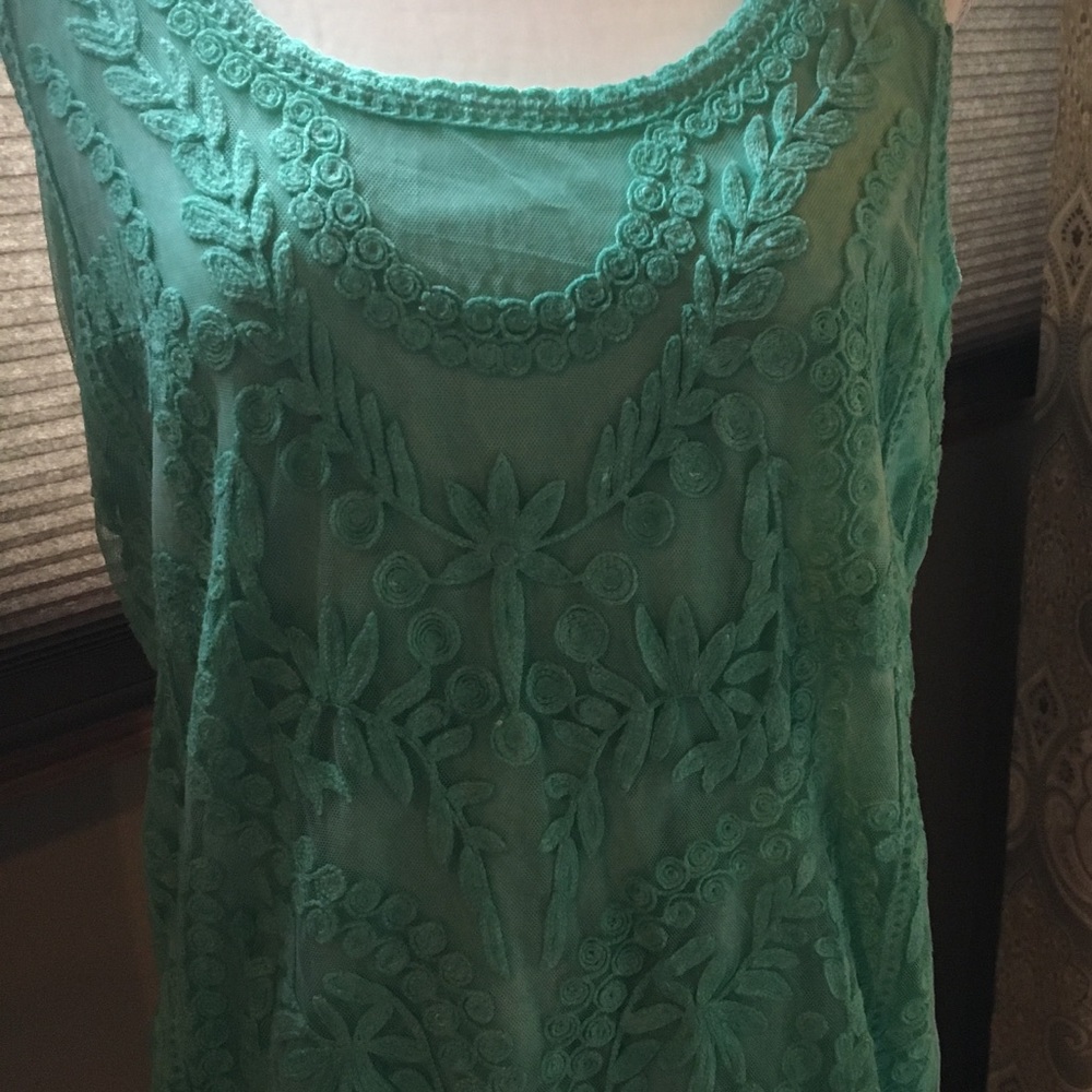 Green dressy tank top